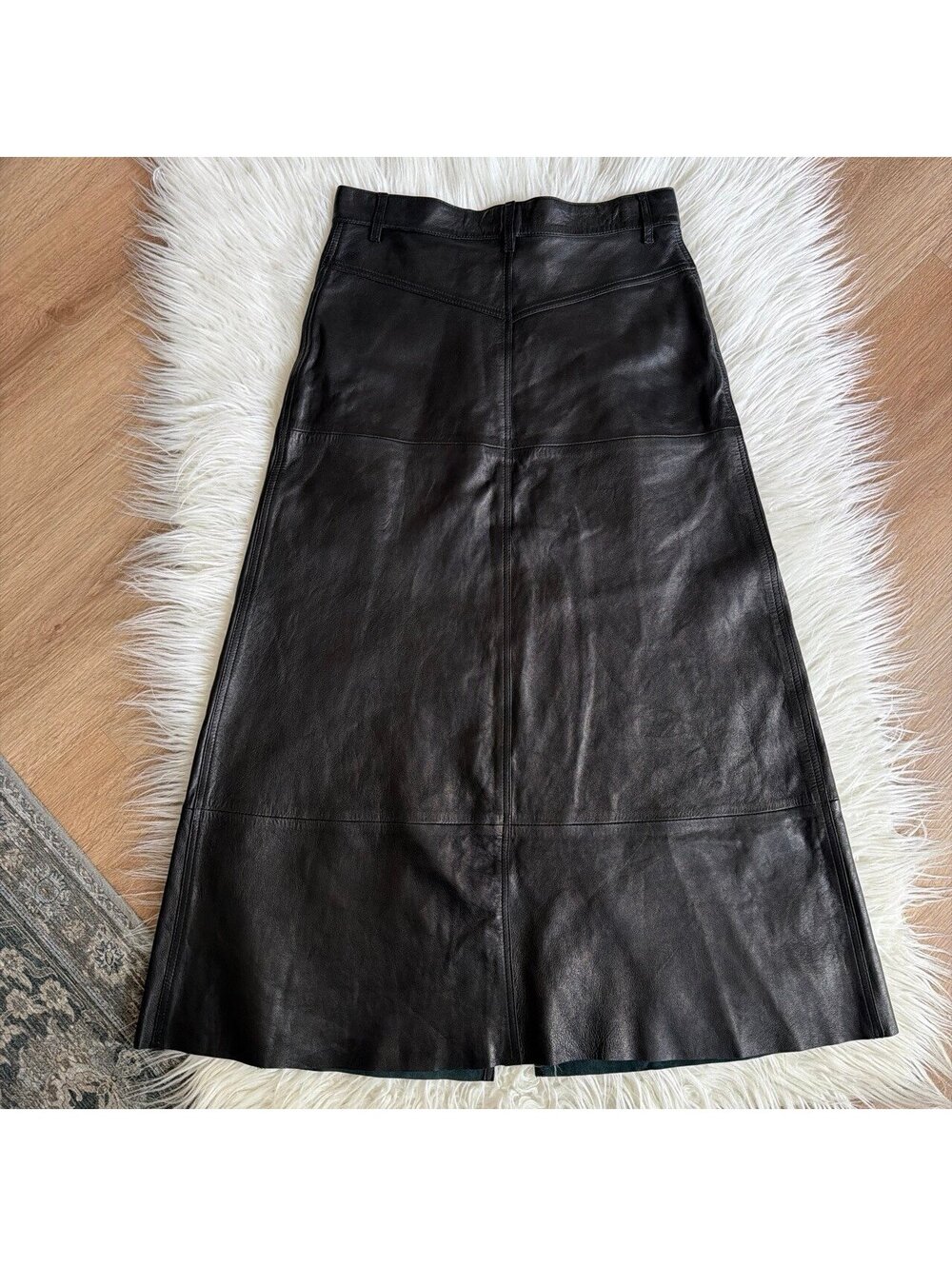 Sandro black leather skirt size 3 - Picture 2 of 6